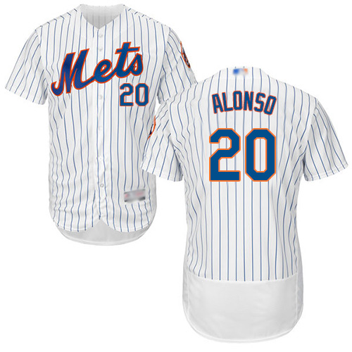 Mets #20 Pete Alonso White(Blue Strip) Flexbase Authentic Collection Stitched MLB Jersey Mets #20 Pete Alonso White(Blue Strip) Flexbase Authentic Collection Stitched MLB Jersey