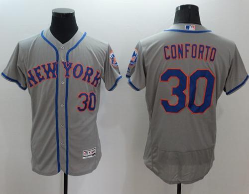 Mets #30 Michael Conforto Grey Flexbase Authentic Collection Stitched MLB Jersey Mets #30 Michael Conforto Grey Flexbase Authentic Collection Stitched MLB Jersey