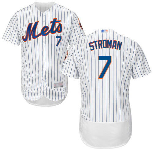 Mets #7 Marcus Stroman White(Blue Strip) Flexbase Authentic Collection Stitched MLB Jersey Mets #7 Marcus Stroman White(Blue Strip) Flexbase Authentic Collection Stitched MLB Jersey