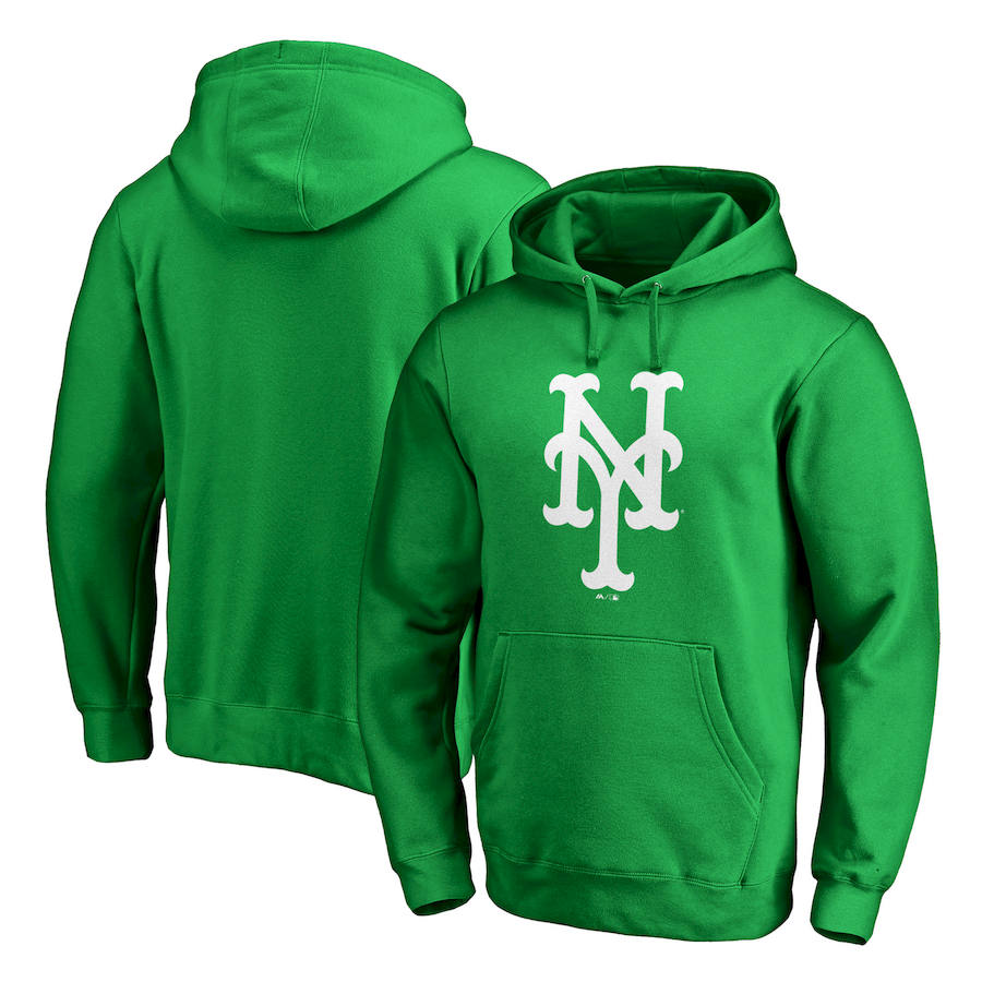 New York Mets Majestic St. Patrick's Day White Logo Pullover Hoodie Kelly Green New York Mets Majestic St. Patrick's Day White Logo Pullover Hoodie Kelly Green