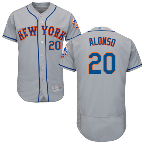 Mets #20 Pete Alonso Grey Flexbase Authentic Collection Stitched MLB Jersey Mets #20 Pete Alonso Grey Flexbase Authentic Collection Stitched MLB Jersey