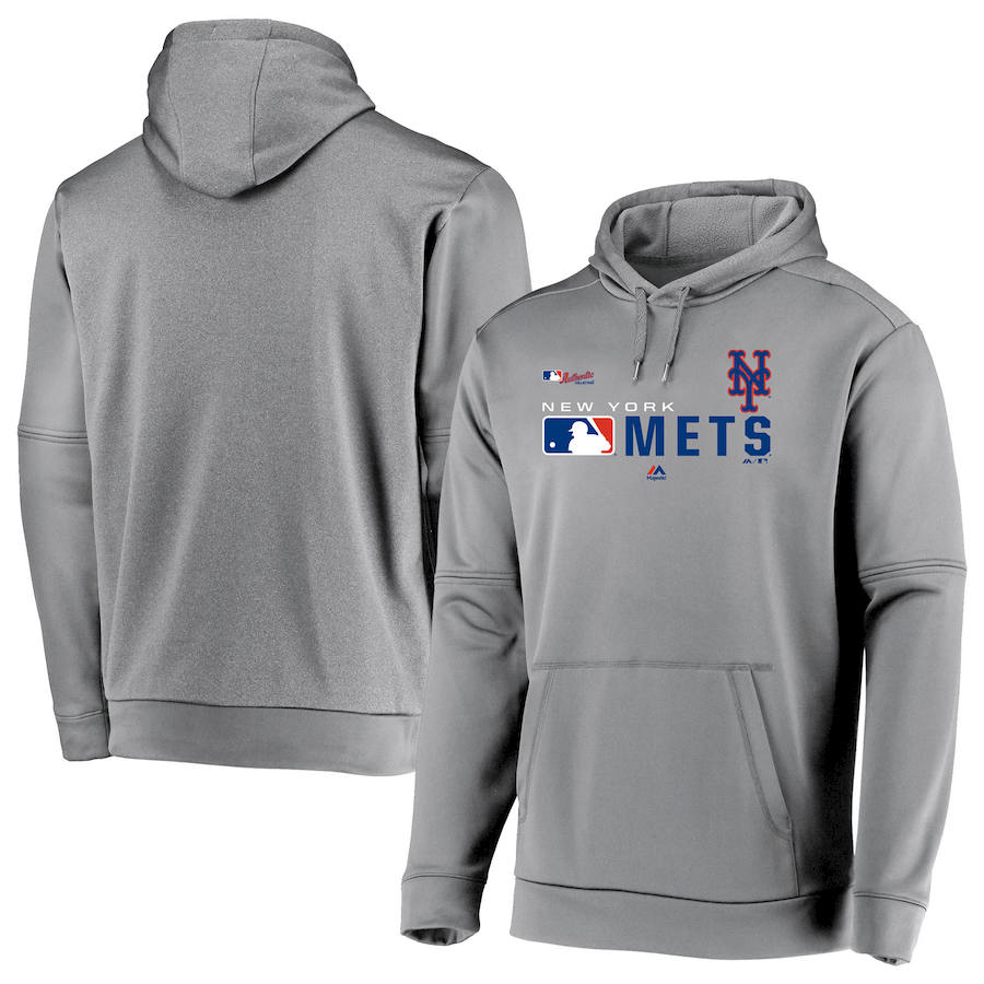 New York Mets Majestic Authentic Collection Team Distinction Pullover Hoodie Platinum New York Mets Majestic Authentic Collection Team Distinction Pullover Hoodie Platinum