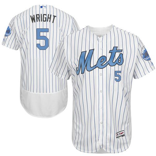 Mets #5 David Wright White(Blue Strip) Flexbase Authentic Collection Father's Day Stitched MLB Jersey Mets #5 David Wright White(Blue Strip) Flexbase Authentic Collection Father's Day Stitched MLB Jersey