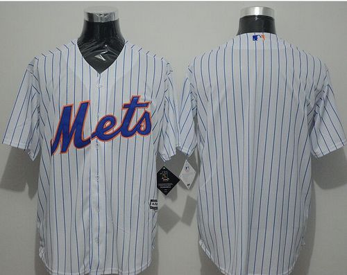 Mets Blank White(Blue Strip) New Cool Base Stitched MLB Jersey Mets Blank White(Blue Strip) New Cool Base Stitched MLB Jersey