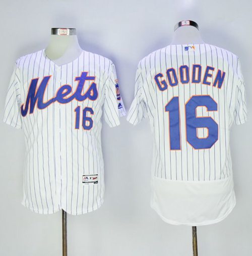 Mets #16 Dwight Gooden White(Blue Strip) Flexbase Authentic Collection Stitched MLB Jersey Mets #16 Dwight Gooden White(Blue Strip) Flexbase Authentic Collection Stitched MLB Jersey