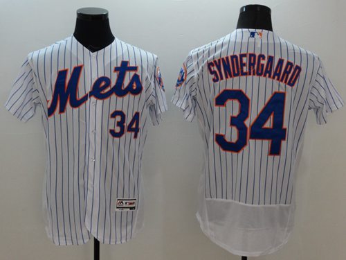 Mets #34 Noah Syndergaard White(Blue Strip) Flexbase Authentic Collection Stitched MLB Jersey Mets #34 Noah Syndergaard White(Blue Strip) Flexbase Authentic Collection Stitched MLB Jersey
