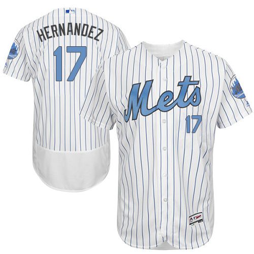 Mets #17 Keith Hernandez White(Blue Strip) Flexbase Authentic Collection Father's Day Stitched MLB Jersey Mets #17 Keith Hernandez White(Blue Strip) Flexbase Authentic Collection Father's Day Stitched MLB Jersey