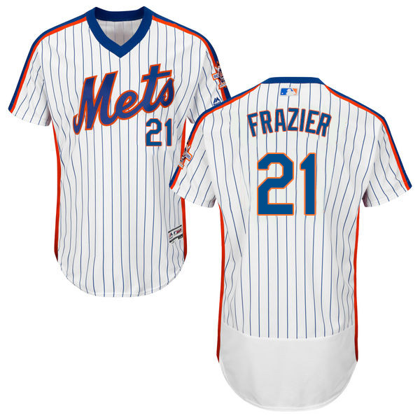 Mets #21 Todd Frazier White(Blue Strip) Flexbase Authentic Collection Alternate Stitched MLB Jersey Mets #21 Todd Frazier White(Blue Strip) Flexbase Authentic Collection Alternate Stitched MLB Jersey