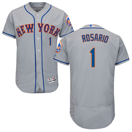 Mets #1 Amed Rosario Grey Flexbase Authentic Collection Stitched MLB Jersey Mets #1 Amed Rosario Grey Flexbase Authentic Collection Stitched MLB Jersey