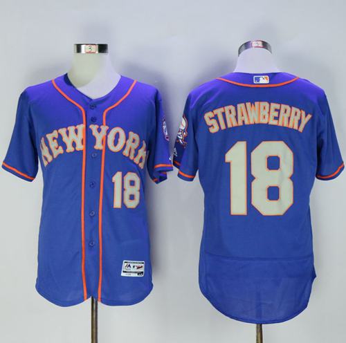Mets #18 Darryl Strawberry Blue(Grey NO.) Flexbase Authentic Collection Stitched MLB Jersey Mets #18 Darryl Strawberry Blue(Grey NO.) Flexbase Authentic Collection Stitched MLB Jersey