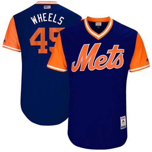 Mets #45 Zack Wheeler Royal "Wheels" Players Weekend Authentic Stitched MLB Jersey Mets #45 Zack Wheeler Royal "Wheels" Players Weekend Authentic Stitched MLB Jersey
