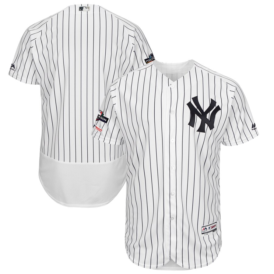 New York Yankees Majestic 2019 Postseason Authentic Flex Base Player Jersey White Navy New York Yankees Majestic 2019 Postseason Authentic Flex Base Player Jersey White Navy