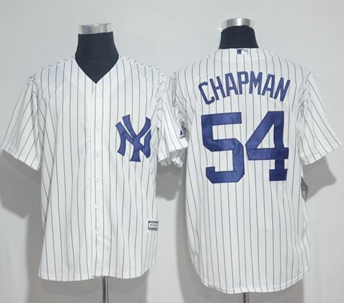 Yankees #54 Aroldis Chapman White Strip New Cool Base Stitched MLB Jersey Yankees #54 Aroldis Chapman White Strip New Cool Base Stitched MLB Jersey
