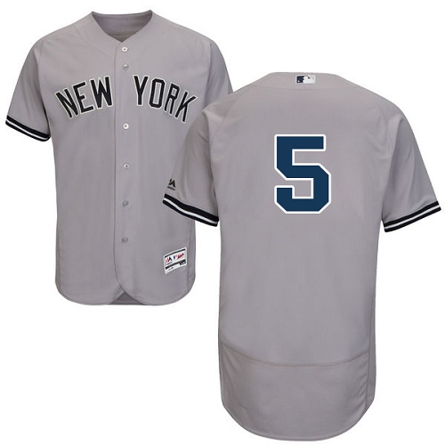 Yankees #5 Joe DiMaggio Grey Flexbase Authentic Collection Stitched MLB Jersey Yankees #5 Joe DiMaggio Grey Flexbase Authentic Collection Stitched MLB Jersey