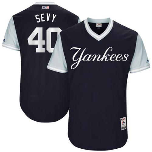 Yankees #40 Luis Severino Navy "Sevy" Players Weekend Authentic Stitched MLB Jersey Yankees #40 Luis Severino Navy "Sevy" Players Weekend Authentic Stitched MLB Jersey