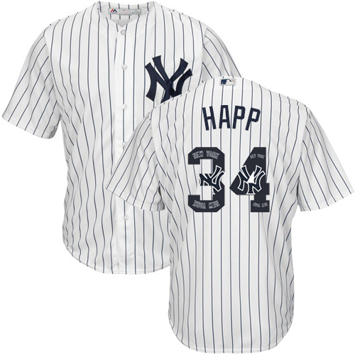 Yankees #34 J.A. Happ White Strip Team Logo Fashion Stitched MLB Jersey Yankees #34 J.A. Happ White Strip Team Logo Fashion Stitched MLB Jersey