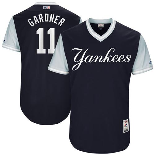 Yankees #11 Brett Gardner Navy 