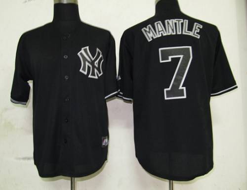 Yankees #7 Mickey Mantle Black Fashion Stitched MLB Jersey Yankees #7 Mickey Mantle Black Fashion Stitched MLB Jersey