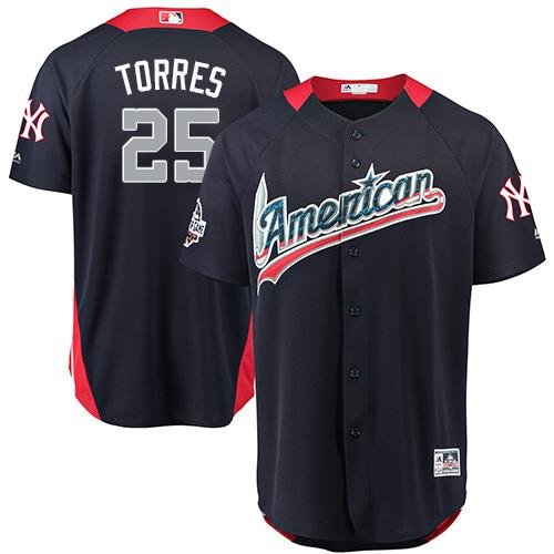 Yankees #25 Gleyber Torres Navy Blue 2018 All-Star American League Stitched MLB Jersey Yankees #25 Gleyber Torres Navy Blue 2018 All-Star American League Stitched MLB Jersey