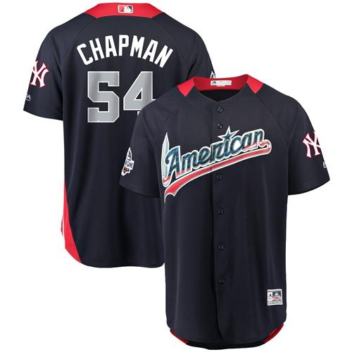 Yankees #54 Aroldis Chapman Navy Blue 2018 All-Star American League Stitched MLB Jersey Yankees #54 Aroldis Chapman Navy Blue 2018 All-Star American League Stitched MLB Jersey