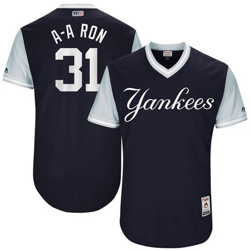 Yankees #31 Aaron Hicks Navy 