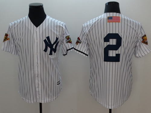 Yankees #2 Derek Jeter White Strip New Cool Base 2001 World Series Stitched MLB Jersey Yankees #2 Derek Jeter White Strip New Cool Base 2001 World Series Stitched MLB Jersey