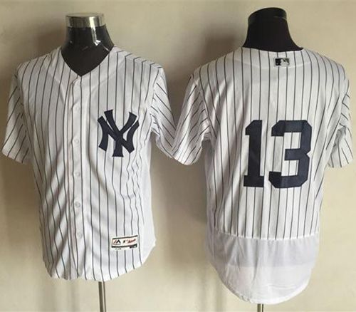 Yankees #13 Alex Rodriguez White Strip Flexbase Authentic Collection Stitched MLB Jersey Yankees #13 Alex Rodriguez White Strip Flexbase Authentic Collection Stitched MLB Jersey