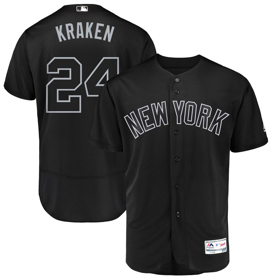 New York Yankees #24 Gary Sanchez Kraken Majestic 2019 Players' Weekend Flex Base Authentic Player Jersey Black New York Yankees #24 Gary Sanchez Kraken Majestic 2019 Players' Weekend Flex Base Authentic Player Jersey Black
