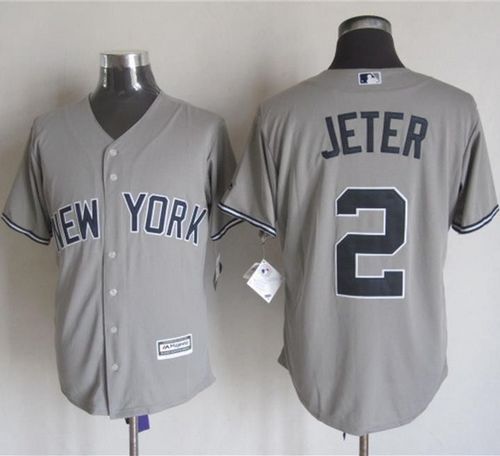 Yankees #2 Derek Jeter Grey New Cool Base Stitched MLB Jersey Yankees #2 Derek Jeter Grey New Cool Base Stitched MLB Jersey