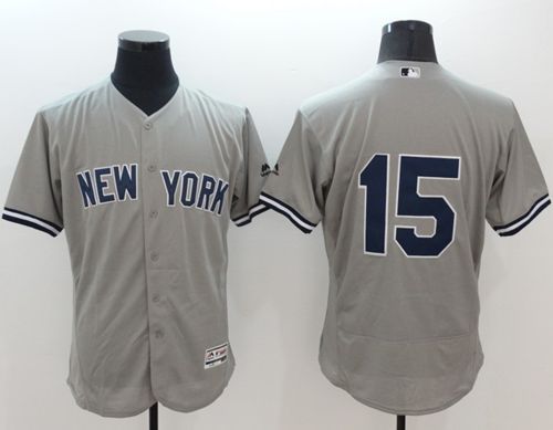 Yankees #15 Thurman Munson Grey Flexbase Authentic Collection Stitched MLB Jersey Yankees #15 Thurman Munson Grey Flexbase Authentic Collection Stitched MLB Jersey