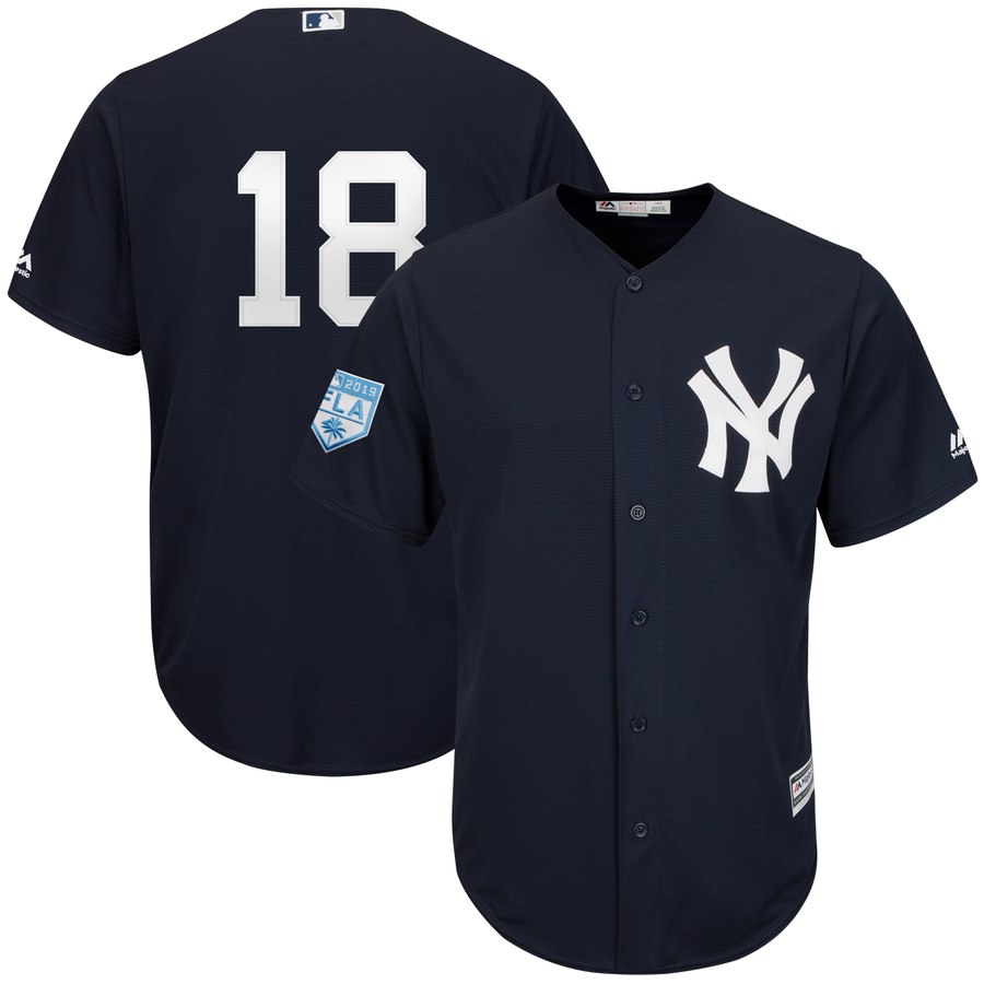 Yankees #18 Didi Gregorius Navy Blue 2019 Spring Training Cool Base Stitched MLB Jersey Yankees #18 Didi Gregorius Navy Blue 2019 Spring Training Cool Base Stitched MLB Jersey