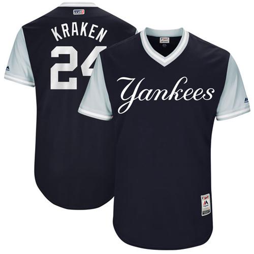 Yankees #24 Gary Sanchez Navy 