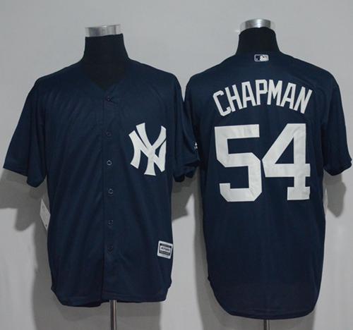 Yankees #54 Aroldis Chapman Navy Blue New Cool Base Stitched MLB Jersey Yankees #54 Aroldis Chapman Navy Blue New Cool Base Stitched MLB Jersey