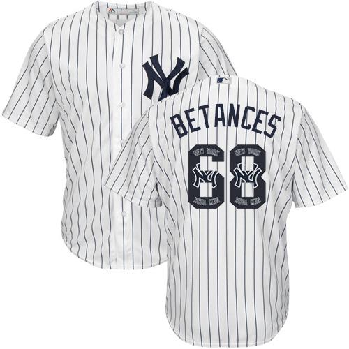 Yankees #68 Dellin Betances White Strip Team Logo Fashion Stitched MLB Jersey Yankees #68 Dellin Betances White Strip Team Logo Fashion Stitched MLB Jersey