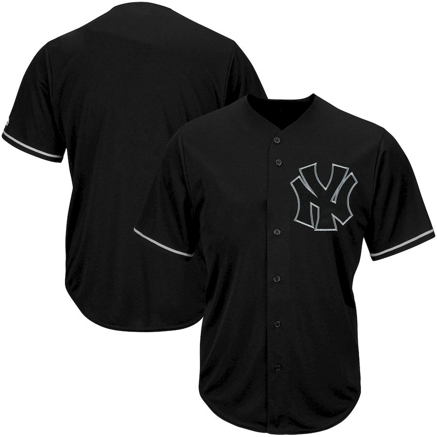 New York Yankees Majestic Big & Tall Pop Fashion V-Neck Jersey Black New York Yankees Majestic Big & Tall Pop Fashion V-Neck Jersey Black