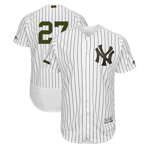 Yankees #27 Giancarlo Stanton White Strip Flexbase Authentic Collection 2018 Memorial Day Stitched MLB Jersey Yankees #27 Giancarlo Stanton White Strip Flexbase Authentic Collection 2018 Memorial Day Stitched MLB Jersey