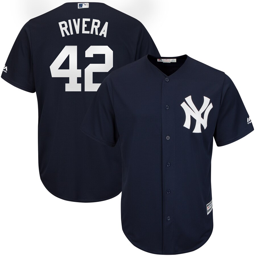New York Yankees #42 Mariano Rivera Majestic 2019 Hall of Fame Cool Base Player Jersey Navy New York Yankees #42 Mariano Rivera Majestic 2019 Hall of Fame Cool Base Player Jersey Navy