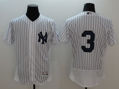 Yankees #3 Babe Ruth White Strip Flexbase Authentic Collection Stitched MLB Jersey Yankees #3 Babe Ruth White Strip Flexbase Authentic Collection Stitched MLB Jersey