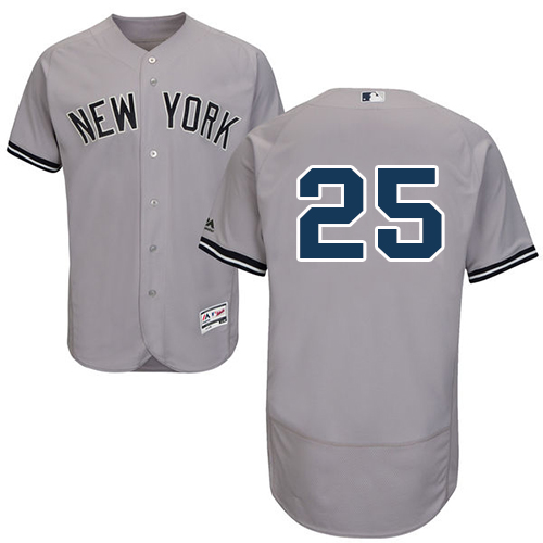 Yankees #25 Gleyber Torres Grey Flexbase Authentic Collection Stitched MLB Jersey Yankees #25 Gleyber Torres Grey Flexbase Authentic Collection Stitched MLB Jersey