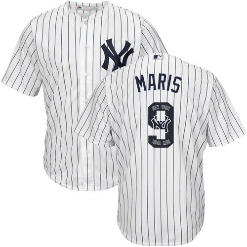 Yankees #9 Roger Maris White Strip Team Logo Fashion Stitched MLB Jersey Yankees #9 Roger Maris White Strip Team Logo Fashion Stitched MLB Jersey