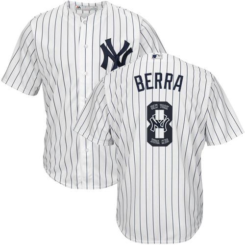 Yankees #8 Yogi Berra White Strip Team Logo Fashion Stitched MLB Jersey Yankees #8 Yogi Berra White Strip Team Logo Fashion Stitched MLB Jersey