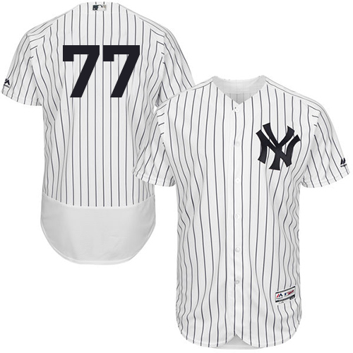 Yankees #77 Clint Frazier White Strip Flexbase Authentic Collection Stitched MLB Jersey Yankees #77 Clint Frazier White Strip Flexbase Authentic Collection Stitched MLB Jersey