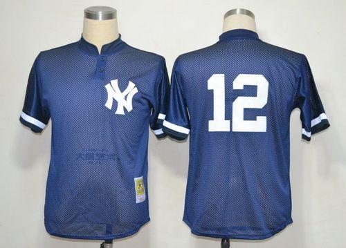 Mitchell And Ness 1995 Yankees #12 Wade Boggs Blue Throwback Stitched MLB Jersey Mitchell And Ness 1995 Yankees #12 Wade Boggs Blue Throwback Stitched MLB Jersey
