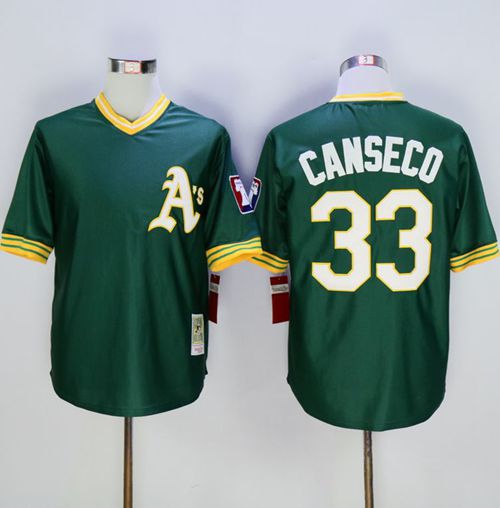 Mitchell And Ness Athletics #33 Jose Canseco Green Throwback Stitched MLB Jersey Mitchell And Ness Athletics #33 Jose Canseco Green Throwback Stitched MLB Jersey