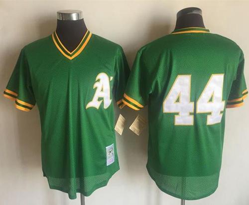 Mitchell And Ness 1987 Athletics #44 Reggie Jackson Green Throwback Stitched MLB Jersey Mitchell And Ness 1987 Athletics #44 Reggie Jackson Green Throwback Stitched MLB Jersey
