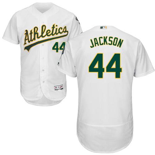 Athletics #44 Reggie Jackson White Flexbase Authentic Collection Stitched MLB Jersey Athletics #44 Reggie Jackson White Flexbase Authentic Collection Stitched MLB Jersey