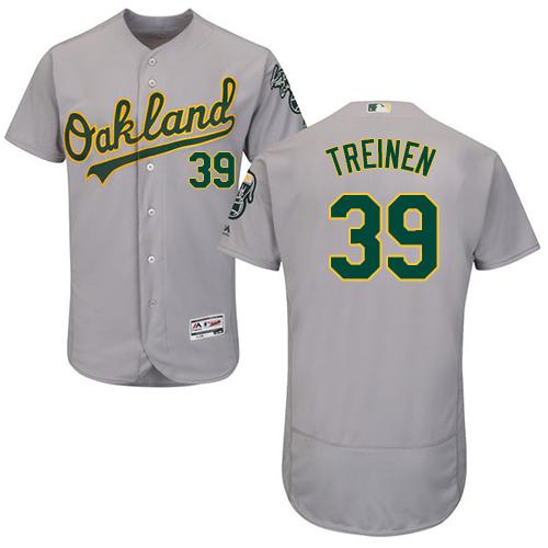 Athletics #39 Blake Treinen Grey Flexbase Authentic Collection Stitched MLB Jersey Athletics #39 Blake Treinen Grey Flexbase Authentic Collection Stitched MLB Jersey