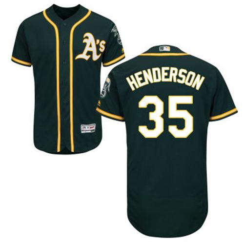 Athletics #35 Rickey Henderson Green Flexbase Authentic Collection Stitched MLB Jersey Athletics #35 Rickey Henderson Green Flexbase Authentic Collection Stitched MLB Jersey