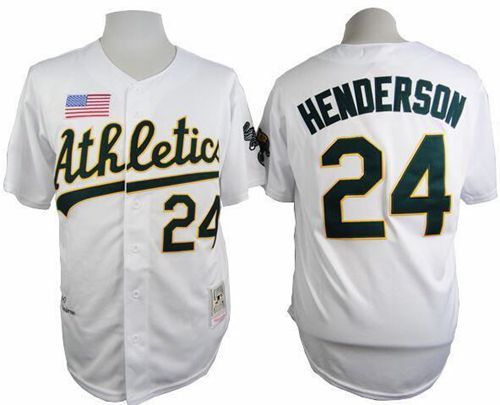 Mitchell And Ness 1990 Athletics #24 Rickey Henderson White Throwback Stitched MLB Jersey Mitchell And Ness 1990 Athletics #24 Rickey Henderson White Throwback Stitched MLB Jersey