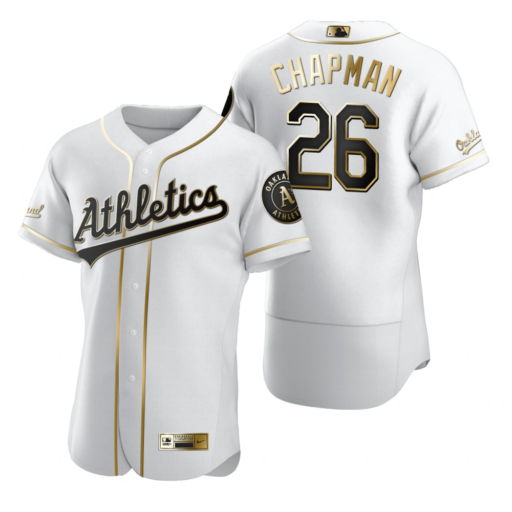 Oakland Athletics #26 Matt Chapman White Nike Men's Authentic Golden Edition MLB Jersey Oakland Athletics #26 Matt Chapman White Nike Men's Authentic Golden Edition MLB Jersey
